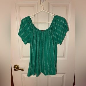 Green off the shoulder top